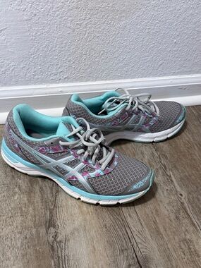 Asics Gray Teal & Pink Women's Running Shoes